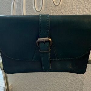 Patricia Nash Dark Teal-Green Leather Crossbody Bag